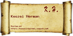 Keszei Herman névjegykártya